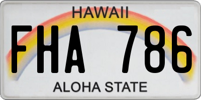 HI license plate FHA786