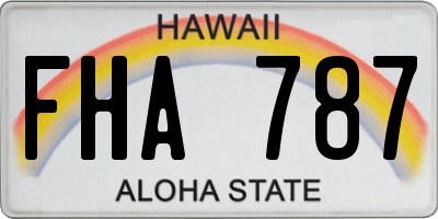 HI license plate FHA787
