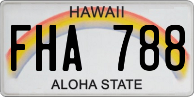HI license plate FHA788