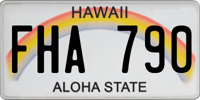 HI license plate FHA790
