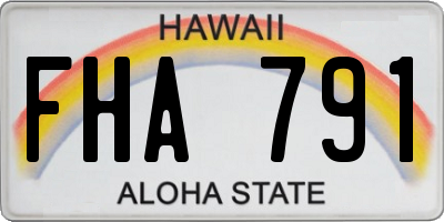 HI license plate FHA791