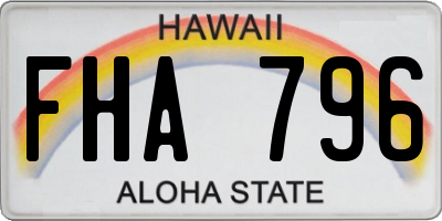 HI license plate FHA796