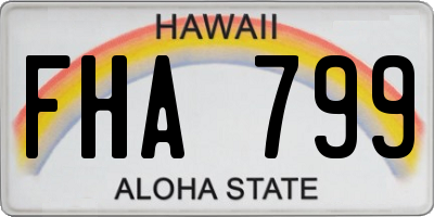 HI license plate FHA799
