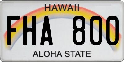 HI license plate FHA800