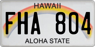 HI license plate FHA804