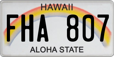 HI license plate FHA807