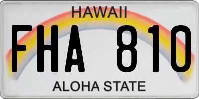HI license plate FHA810