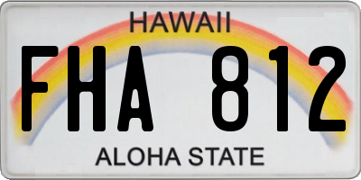 HI license plate FHA812