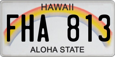 HI license plate FHA813