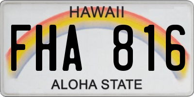 HI license plate FHA816
