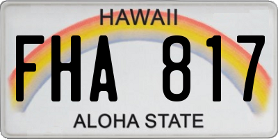 HI license plate FHA817