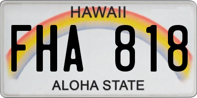 HI license plate FHA818