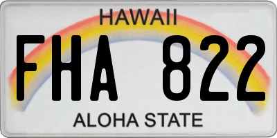 HI license plate FHA822