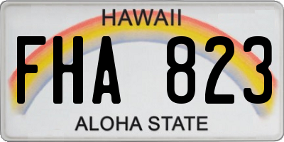 HI license plate FHA823