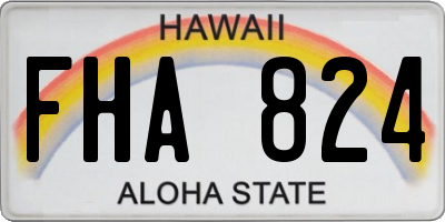 HI license plate FHA824