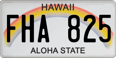 HI license plate FHA825