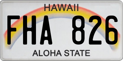 HI license plate FHA826