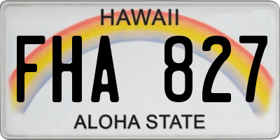 HI license plate FHA827