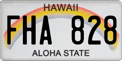 HI license plate FHA828