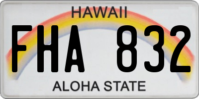 HI license plate FHA832