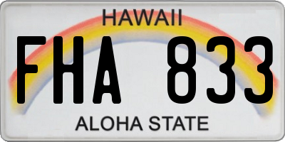 HI license plate FHA833