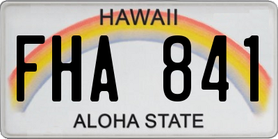 HI license plate FHA841
