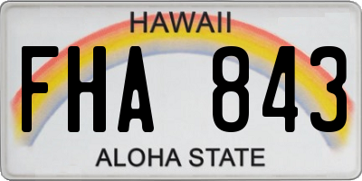 HI license plate FHA843