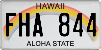 HI license plate FHA844