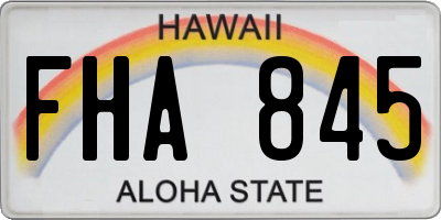 HI license plate FHA845