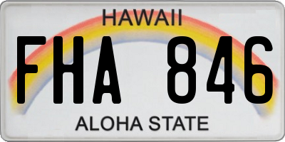 HI license plate FHA846