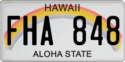 HI license plate FHA848