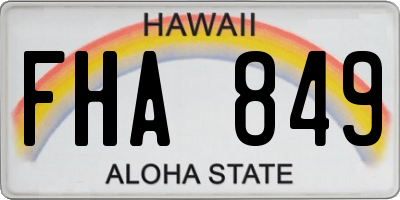 HI license plate FHA849