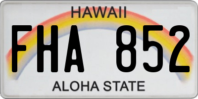 HI license plate FHA852