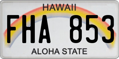 HI license plate FHA853