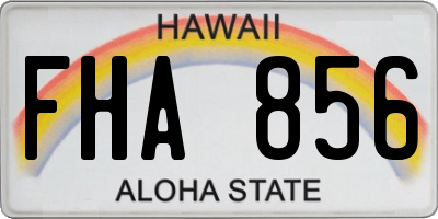 HI license plate FHA856