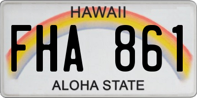 HI license plate FHA861