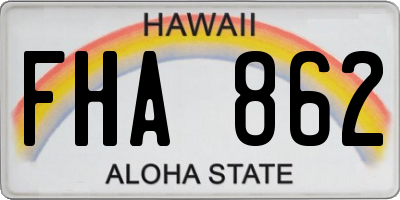 HI license plate FHA862