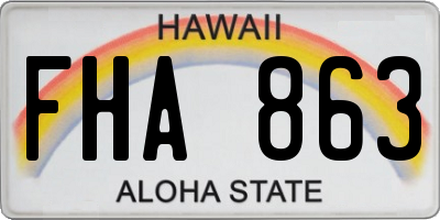 HI license plate FHA863