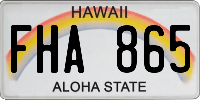 HI license plate FHA865