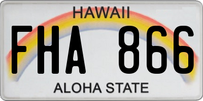 HI license plate FHA866