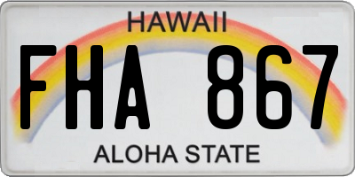 HI license plate FHA867