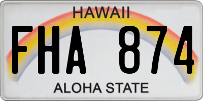 HI license plate FHA874