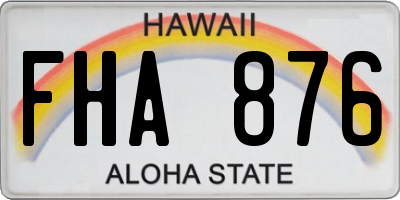 HI license plate FHA876