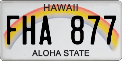 HI license plate FHA877