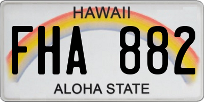 HI license plate FHA882