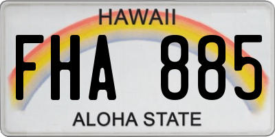 HI license plate FHA885