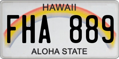 HI license plate FHA889