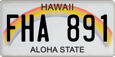 HI license plate FHA891