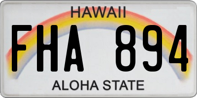 HI license plate FHA894