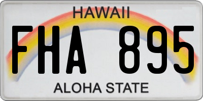 HI license plate FHA895